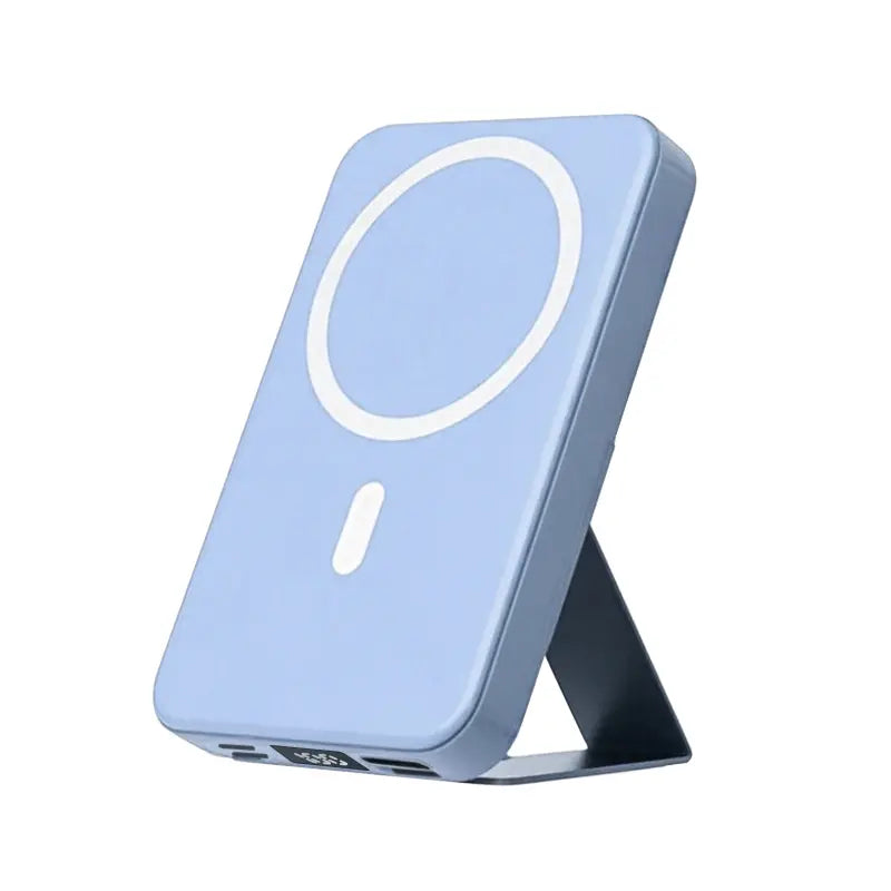 【Fathersdaygift】Magnetic Power Bank 10000Mah Wireless Portable Charger with USB-C Cable LED Display Foldable Battery Pack for Iphone17/ 16/15/14/13/12/Pro/Pro Max Series Charging Compact Silicone Black Fold