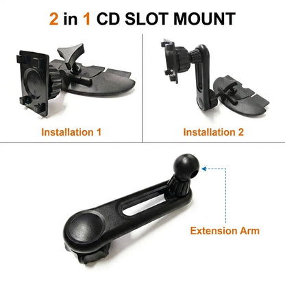 CD Slot Mount for Carplay Screen Adjustable Arm and 360° Rotating Universal Head 17Mm Compatible with In-Car Monitors CD Slot Carplay Mount