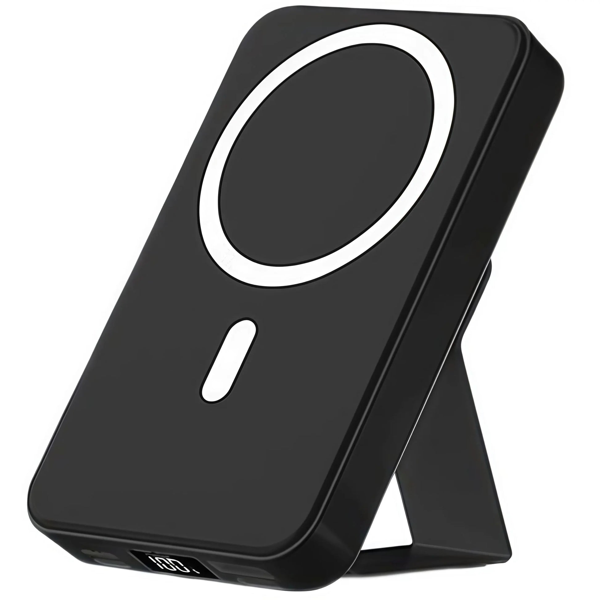 【Fathersdaygift】Magnetic Power Bank 10000Mah Wireless Portable Charger with USB-C Cable LED Display Foldable Battery Pack for Iphone17/ 16/15/14/13/12/Pro/Pro Max Series Charging Compact Silicone Black Fold