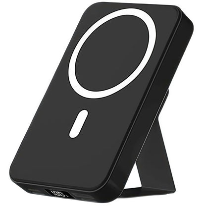 【Fathersdaygift】Magnetic Power Bank 10000Mah Wireless Portable Charger with USB-C Cable LED Display Foldable Battery Pack for Iphone17/ 16/15/14/13/12/Pro/Pro Max Series Charging Compact Silicone Black Fold