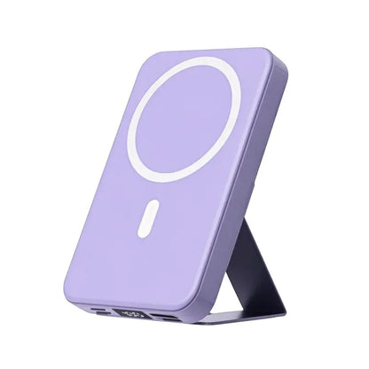 【Fathersdaygift】Magnetic Power Bank 10000Mah Wireless Portable Charger with USB-C Cable LED Display Foldable Battery Pack for Iphone17/ 16/15/14/13/12/Pro/Pro Max Series Charging Compact Silicone Black Fold