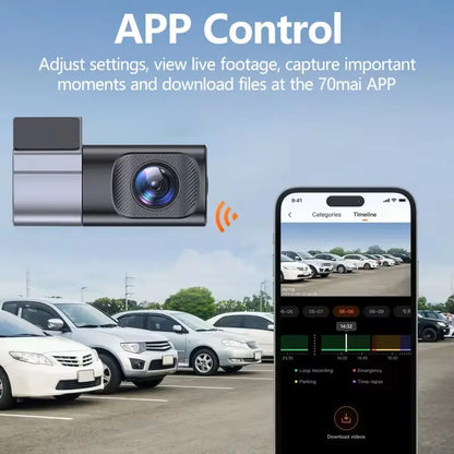 Wired Wifi Dash Cam 1080P HD | 360° Rotatable Mini Car Camera with Night Vision, Loop Recording, 24H Parking Monitor Dvr Card Storage
