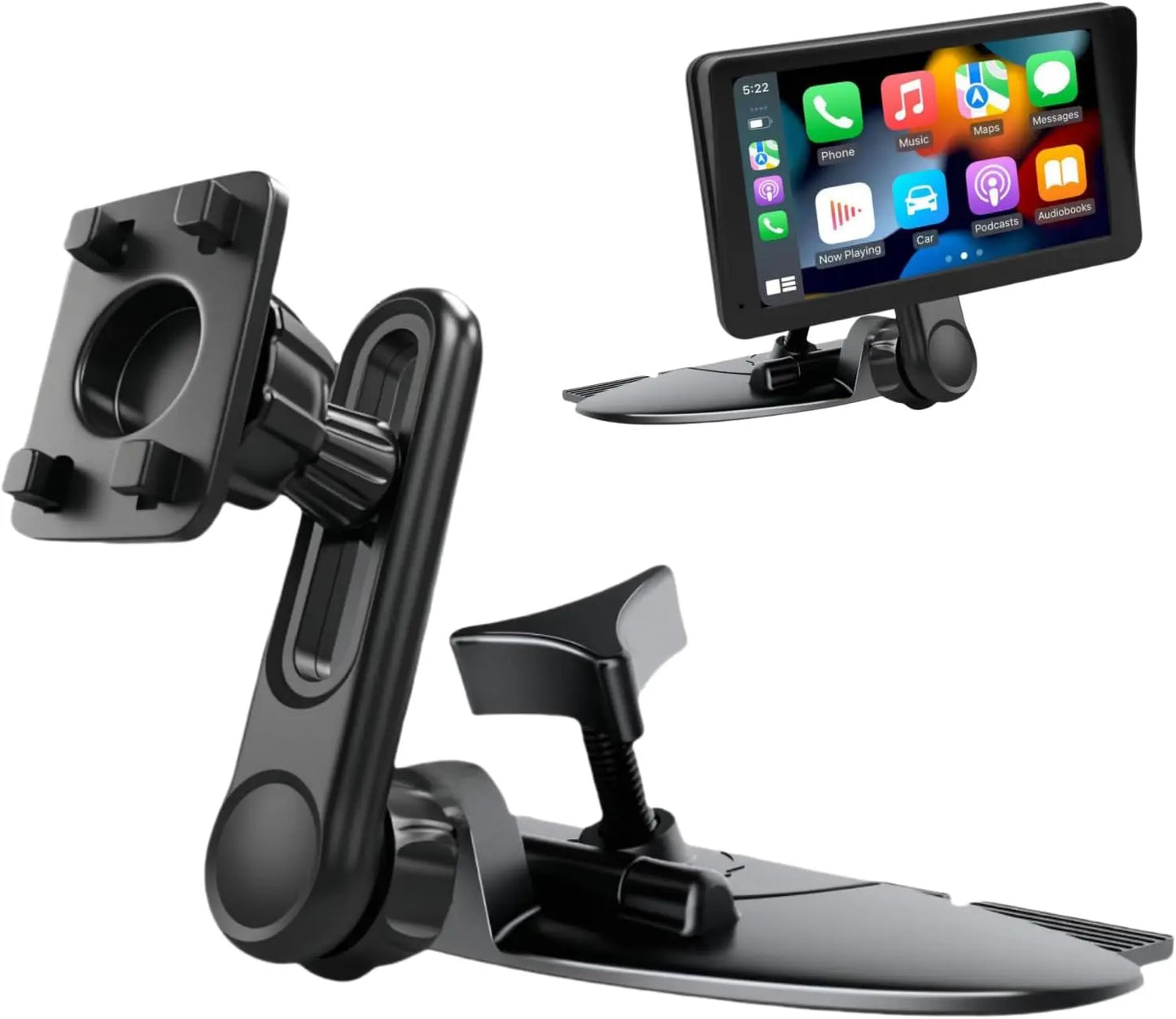 CD Slot Mount for Carplay Screen Adjustable Arm and 360° Rotating Universal Head 17Mm Compatible with In-Car Monitors CD Slot Carplay Mount
